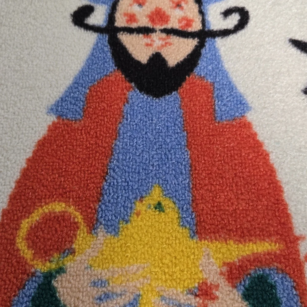 Colorful Three Kings Bath Mat And Fabric Shower Curtain